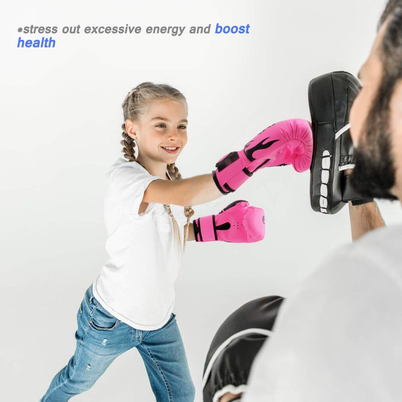GROOFOO Kids Boxing Gloves 6oz Punching Gloves for Kids Youth Traning Gloves for Punching Bag Kickboxing Sparring Muay Thai MMA Fight Gloves - Image 2